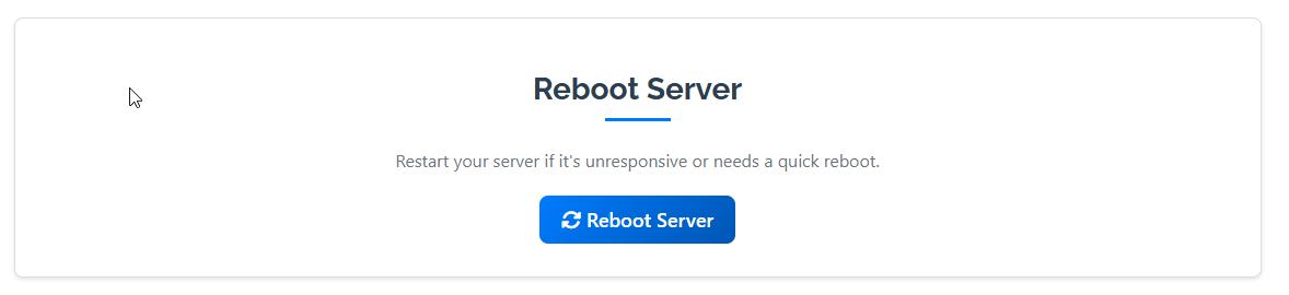 Reboot Server Option