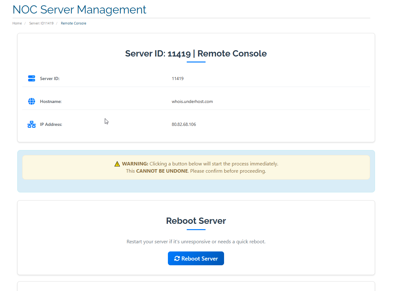 Server Dashboard Overview
