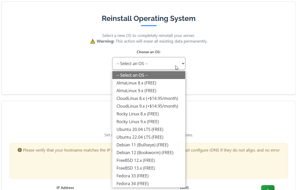 OS Reinstallation Options